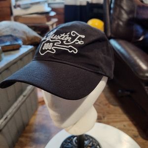Black with Austin TX Guitar Embroidered in White Adjustable Hat